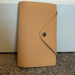 Portland leather Mamey peach color snap journal large